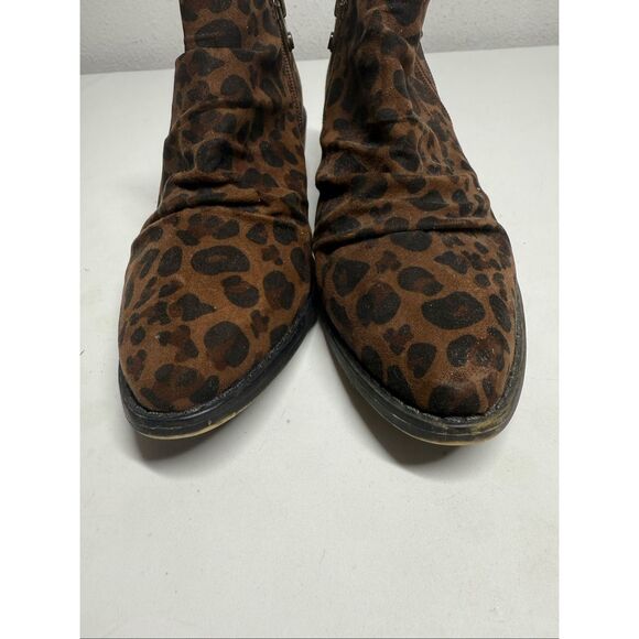 Blowfish Malibu Leopard Canvas Print Comfort  Booties Woman's Size 6 See Notes - Picture 15 of 16